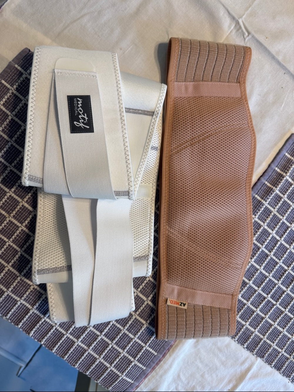 Maternity Support Belts Duo - White and Tan